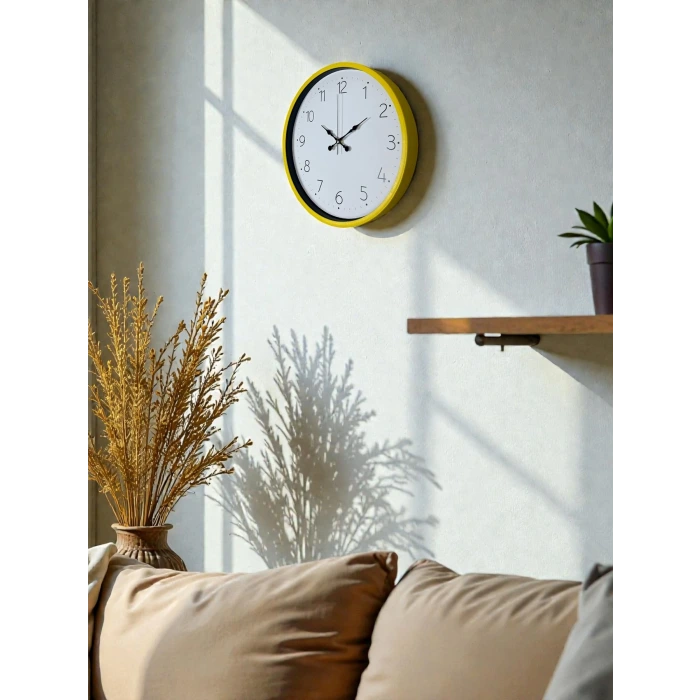 36 Cm Standart Sarı Duvar Saati