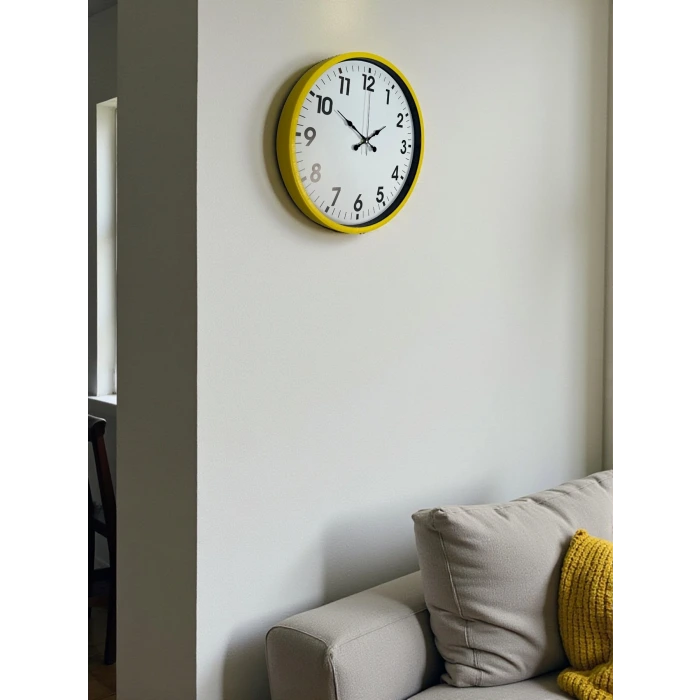 36 Cm Standart Sarı Duvar Saati