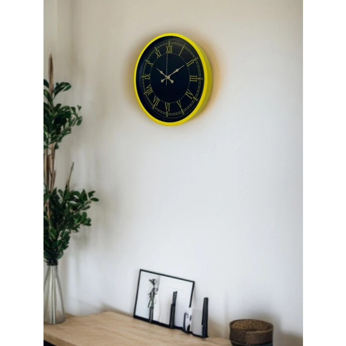 36 Cm Standart Sarı Duvar Saati