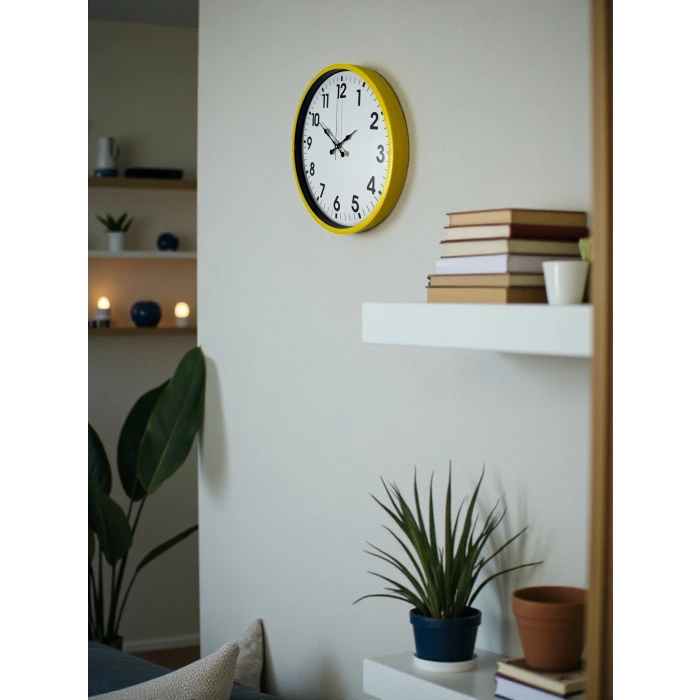 36 Cm Standart Sarı Duvar Saati