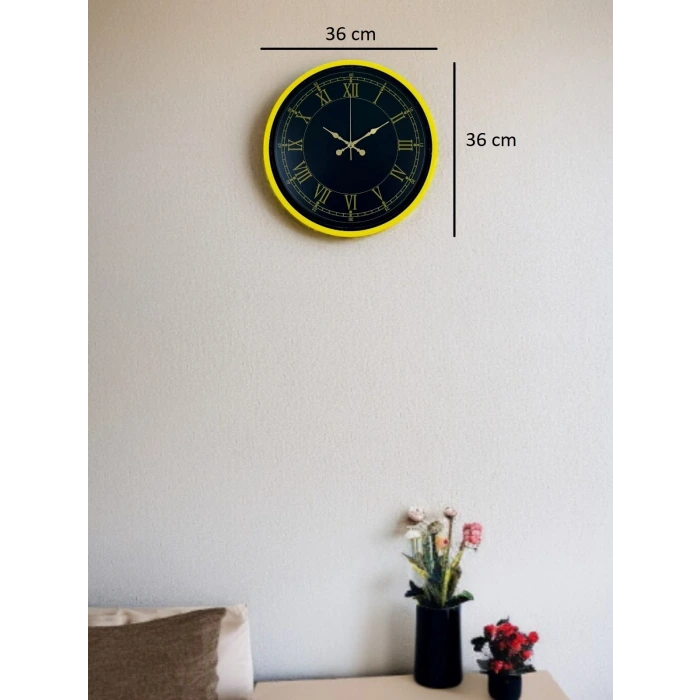 36 Cm Standart Sarı Duvar Saati