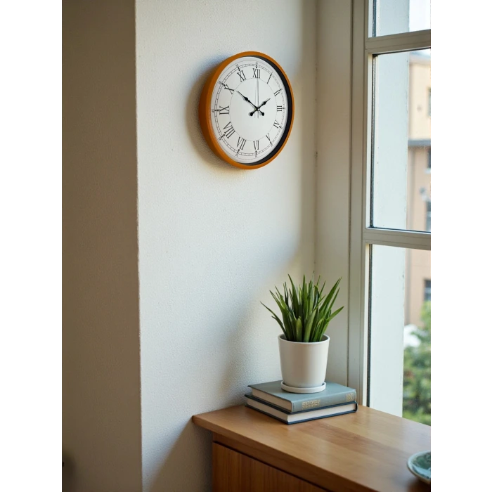 36 Cm Standart Turuncu Duvar Saati