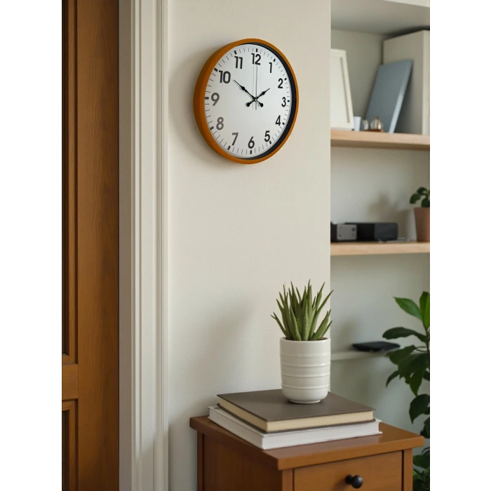 36 Cm Standart Turuncu Duvar Saati