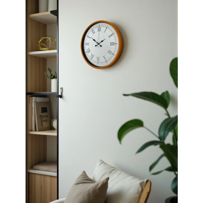 36 Cm Standart Turuncu Duvar Saati