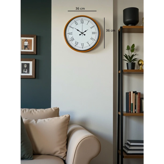 36 Cm Standart Turuncu Duvar Saati