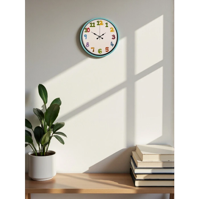 36 Cm Turkuaz Çocuk Odası Duvar Saati