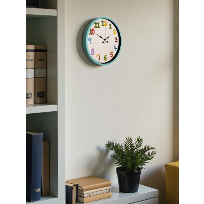 36 Cm Turkuaz Çocuk Odası Duvar Saati