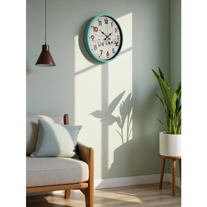36 Cm Turkuaz Çocuk Odası Duvar Saati