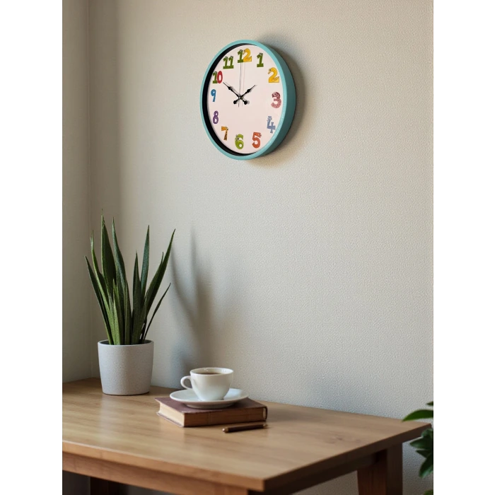 36 Cm Turkuaz Çocuk Odası Duvar Saati