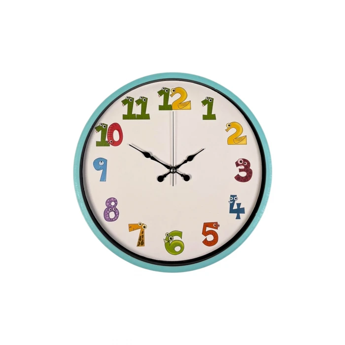 36 Cm Turkuaz Çocuk Odası Duvar Saati