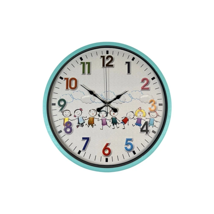 36 Cm Turkuaz Çocuk Odası Duvar Saati