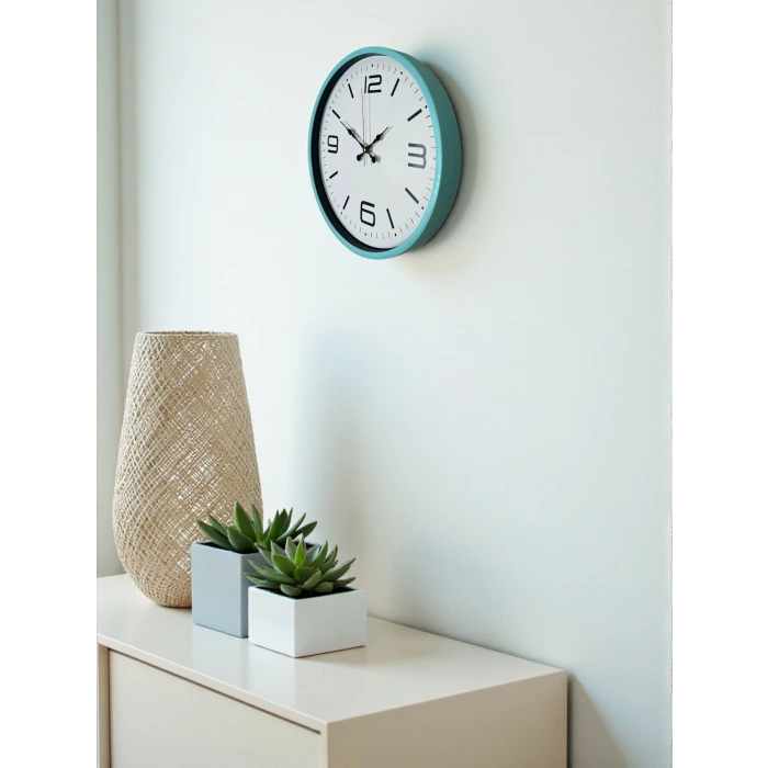36 Cm Turkuaz Dekoratif Duvar Saati