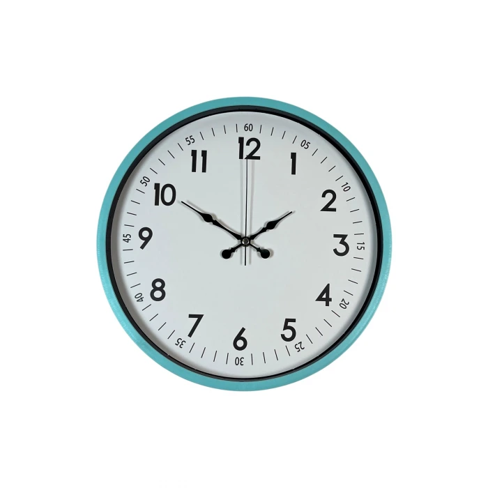 36 Cm Turkuaz Dekoratif Duvar Saati