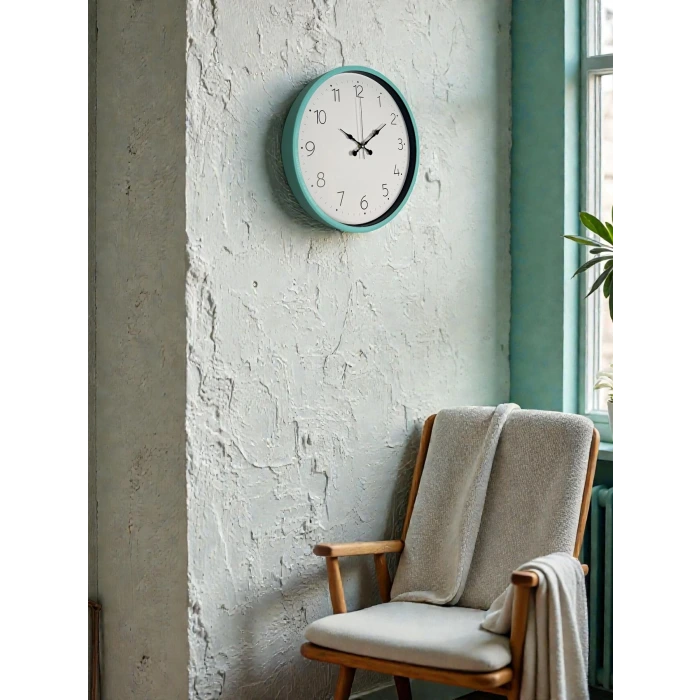 36 Cm Turkuaz Standart Duvar Saati