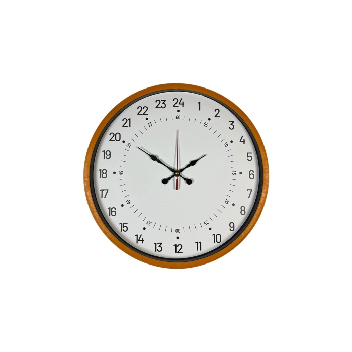 36 Cm Turuncu 24 Saat Göstergeli Özel Tasarım Duvar Saati