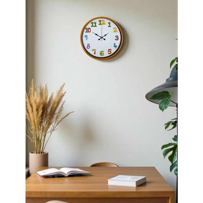 36 Cm Turuncu Çocuk Odası Duvar Saati