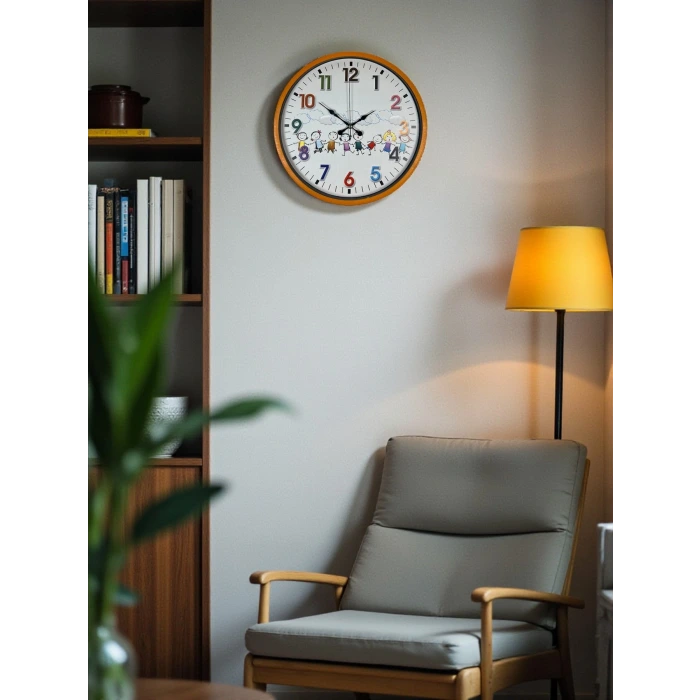 36 Cm Turuncu Çocuk Odası Duvar Saati
