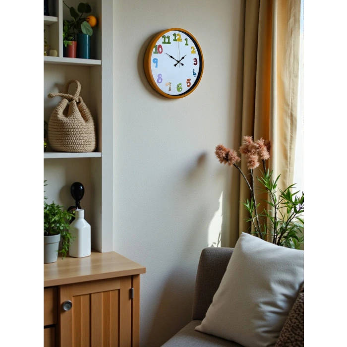 36 Cm Turuncu Çocuk Odası Duvar Saati