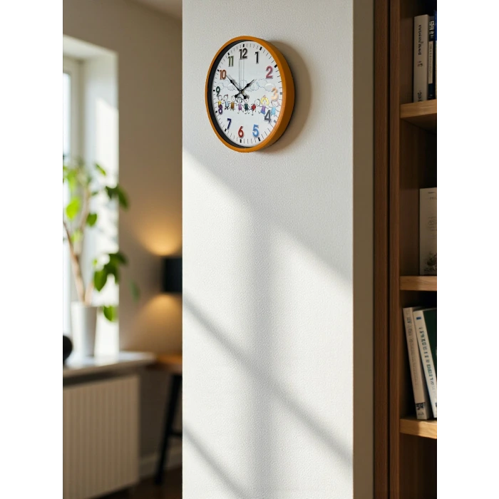 36 Cm Turuncu Çocuk Odası Duvar Saati