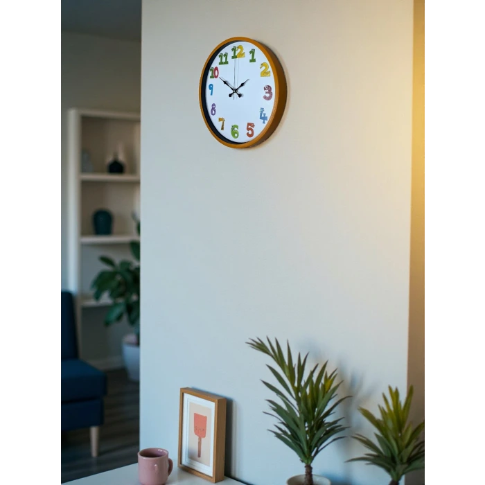 36 Cm Turuncu Çocuk Odası Duvar Saati