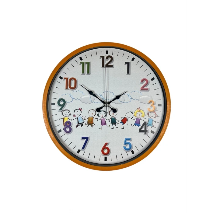 36 Cm Turuncu Çocuk Odası Duvar Saati