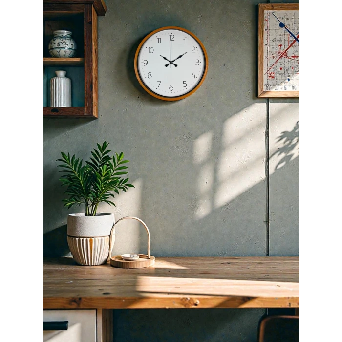 36 Cm Turuncu Dekoratif Duvar Saati