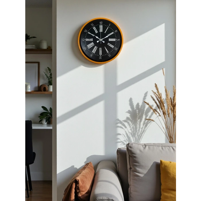 36 Cm Turuncu Dekoratif Duvar Saati