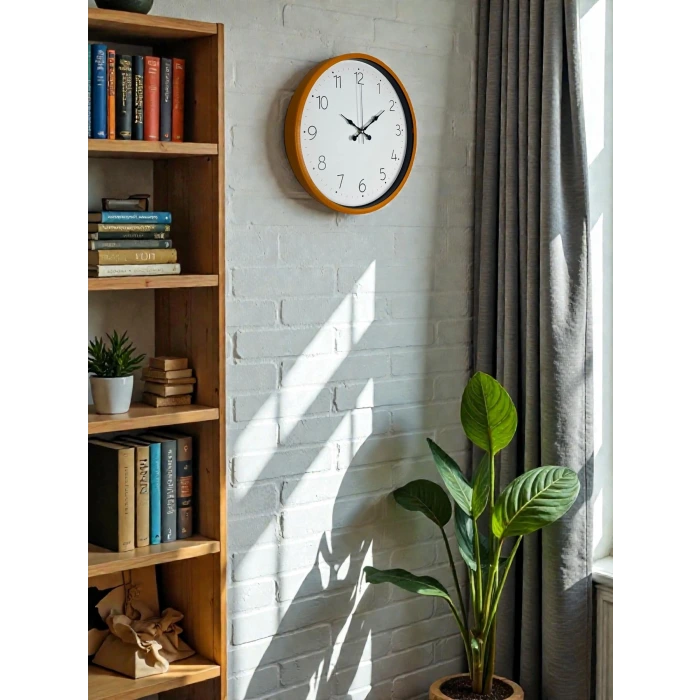 36 Cm Turuncu Dekoratif Duvar Saati