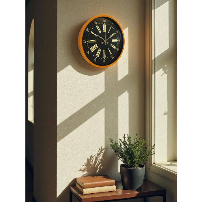 36 Cm Turuncu Dekoratif Duvar Saati