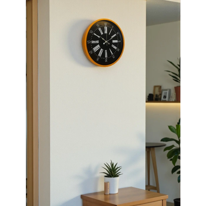 36 Cm Turuncu Dekoratif Duvar Saati