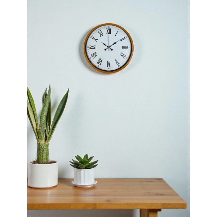 36 Cm Turuncu Roma Rakamlı Duvar Saati