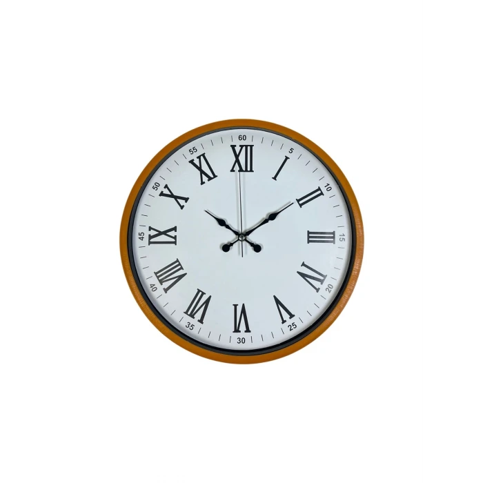 36 Cm Turuncu Roma Rakamlı Duvar Saati