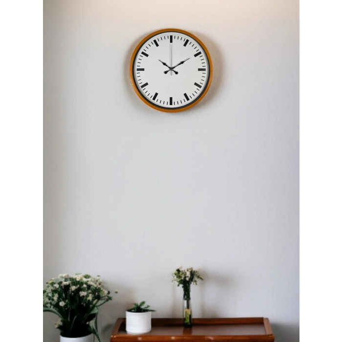36 Cm Turuncu Sade Şık Duvar Saati
