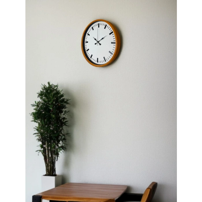 36 Cm Turuncu Sade Şık Duvar Saati