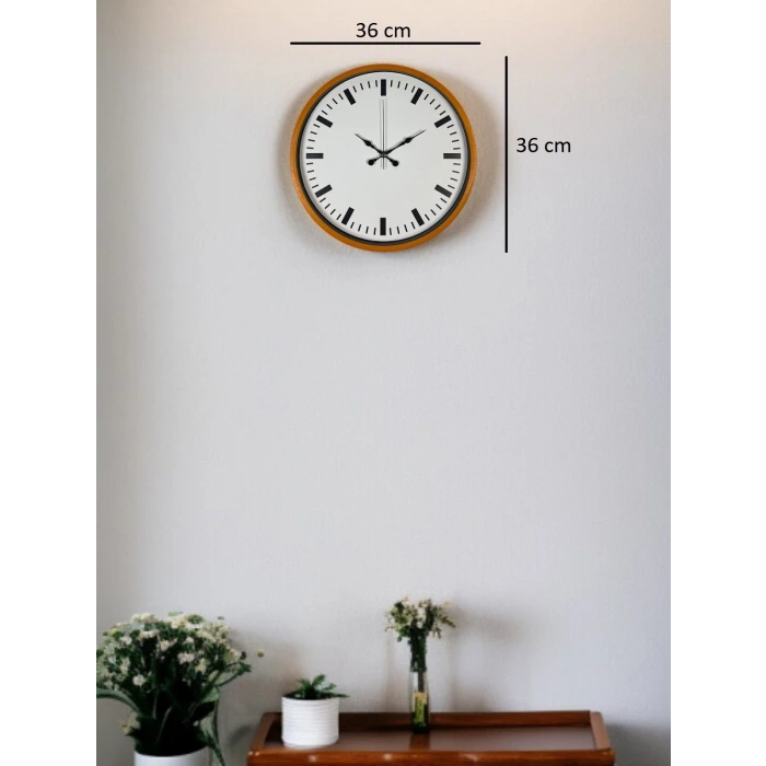 36 Cm Turuncu Sade Şık Duvar Saati