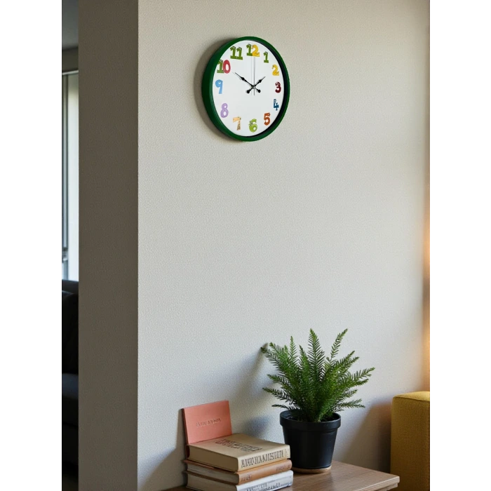 36 Cm Yeşil Çocuk Odası Duvar Saati