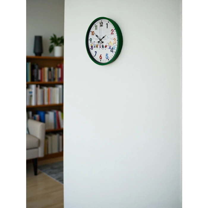 36 Cm Yeşil Çocuk Odası Duvar Saati