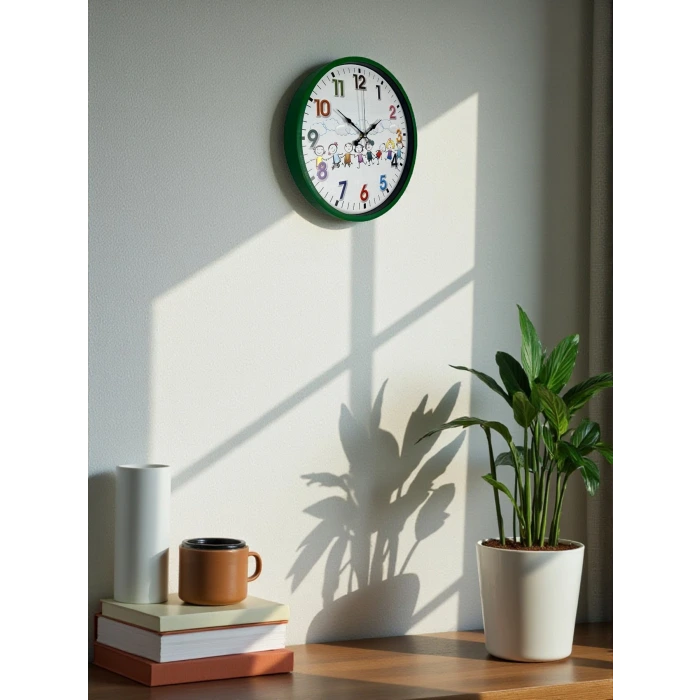 36 Cm Yeşil Çocuk Odası Duvar Saati