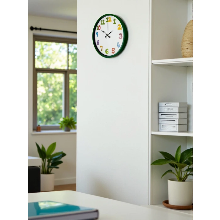 36 Cm Yeşil Çocuk Odası Duvar Saati