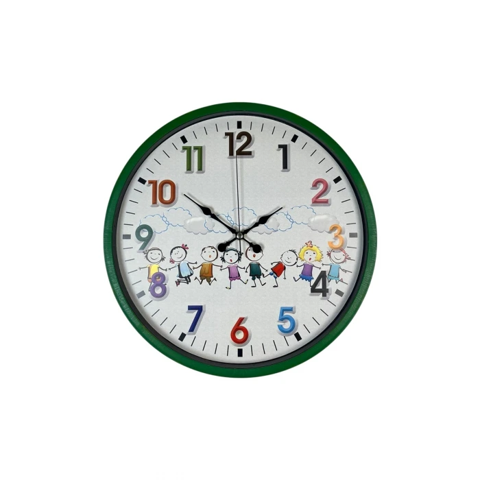 36 Cm Yeşil Çocuk Odası Duvar Saati