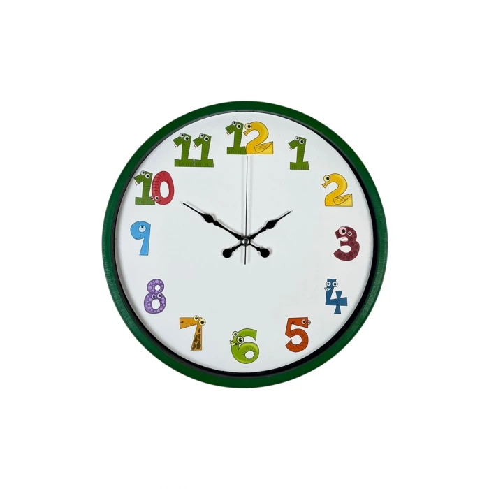 36 Cm Yeşil Çocuk Odası Duvar Saati