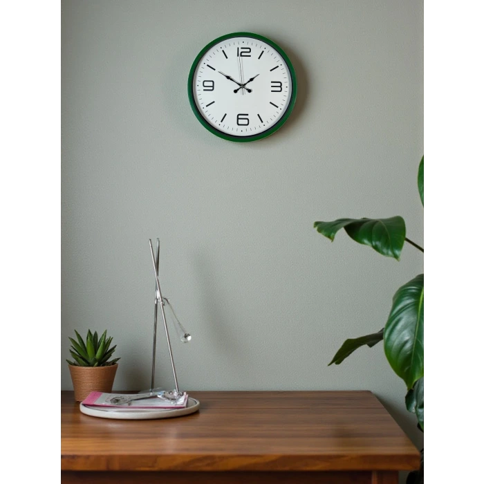 36 Cm Yeşil Modern Dekoratif Duvar Saati