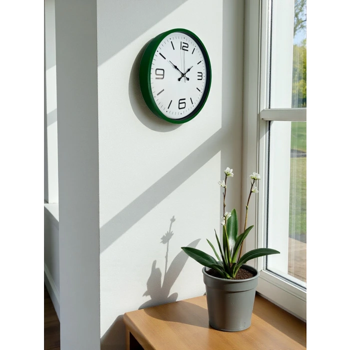 36 Cm Yeşil Modern Dekoratif Duvar Saati