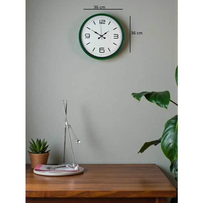 36 Cm Yeşil Modern Dekoratif Duvar Saati