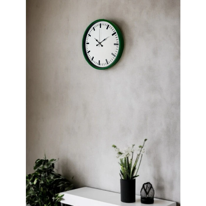 36 Cm Yeşil Sade Dekoratif Duvar Saati