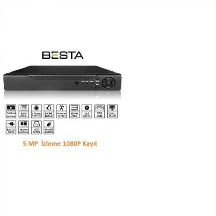 4 KANAL 5MP P6 H265 AHD DVR Kayit Cihazı KD-1154