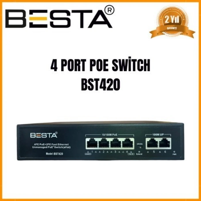 4 PORT POE SWİTCH BST420