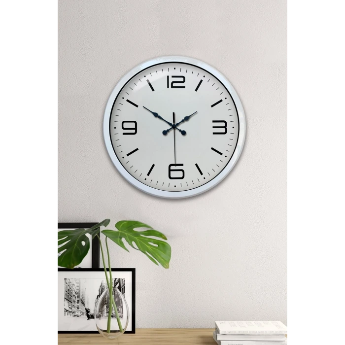 40 cm Beyaz Metal Modern Duvar Saati