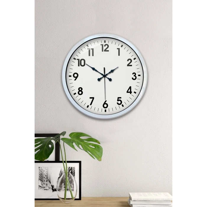 40 cm Beyaz Metal Standart Duvar Saati