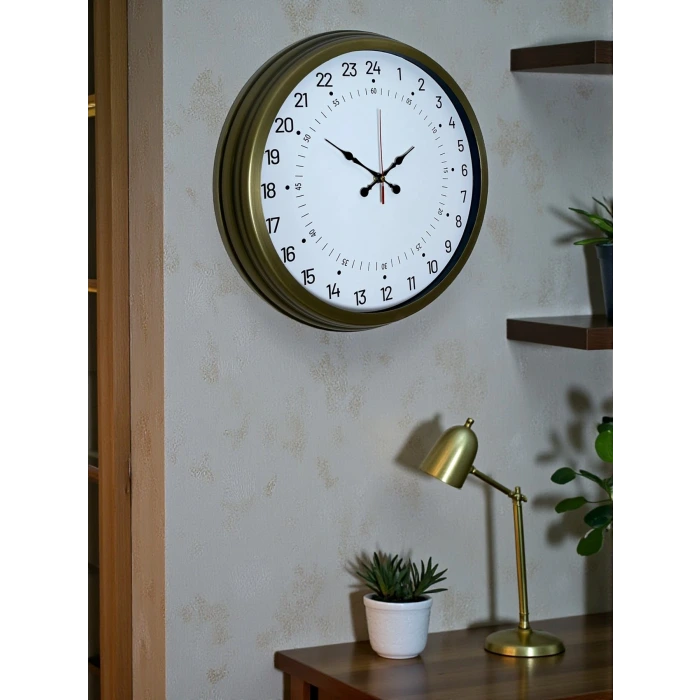 40 Cm Eskitme Metal 24 Saat Göstergeli Özel Tasarım Duvar Saati